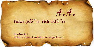 Adorján Adrián névjegykártya