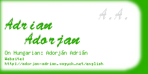 adrian adorjan business card