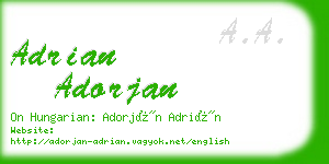 adrian adorjan business card